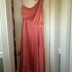 White House Black Market Pink One Shoulder Cocktail Dress